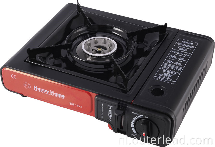 Outdoor camping BBQ draagbare gaskoker fornuis gietijzer 1 brander gasfornuis